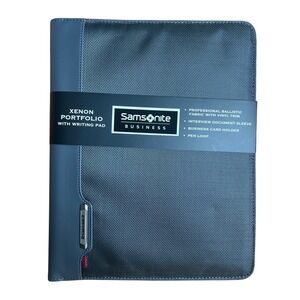 New Samsonite Xenon Business Portfolio  Writing Pad Steel Gray Ballistic Fabric